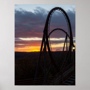 Affiches Coucher du soleil sur un feu de forêt