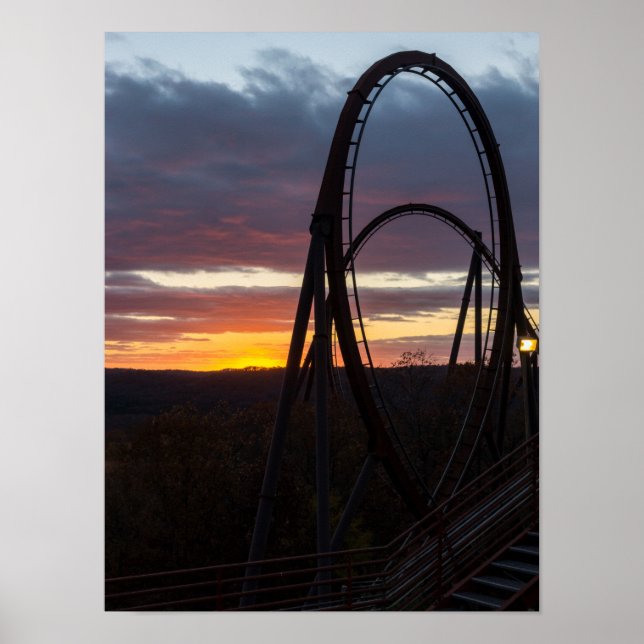Affiches Coucher du soleil sur un feu de forêt (Devant)