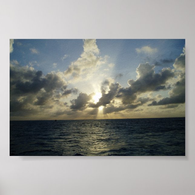 Affiches Coucher le soleil à Grand Cayman (Devant)
