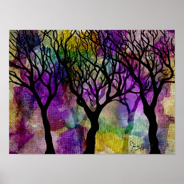 Affiches Couches d'arbres sur l'Arrière - plan Mica (Devant)