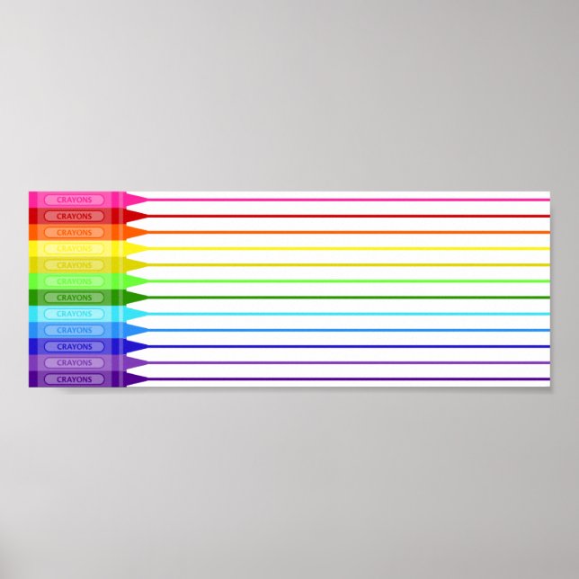 Affiches Couleur Mon monde Crayons arc-en-ciel (Devant)