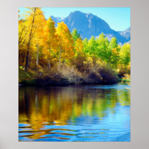 Affiches Couleurs d'automne se reflétant dans Rush Creek