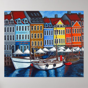 Affiches Couleurs de Nyhavn 24" x 20", Imprimer par Lisa Lo