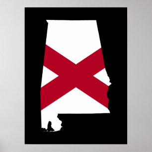 Affiches Couleurs du drapeau de l'Alabama