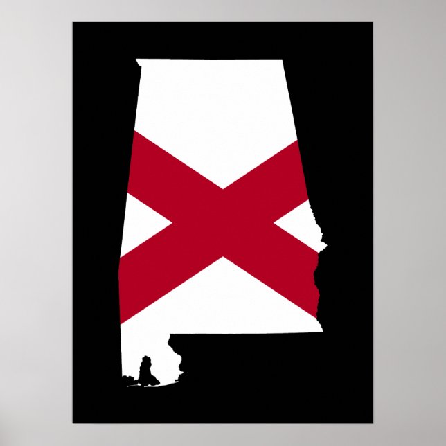 Affiches Couleurs du drapeau de l'Alabama (Devant)