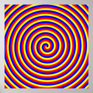 Affiches Couleurs primaires. Spirale brillante et colorée.