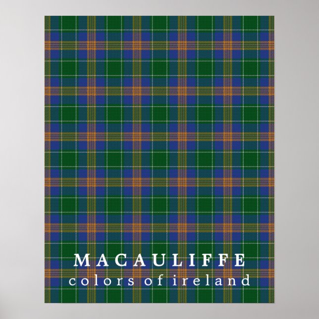 Affiches Couleurs tartan MacAuliffe d'Irlande (Devant)