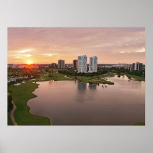 Affiches Country Club au coucher du soleil, Aventura, Flori