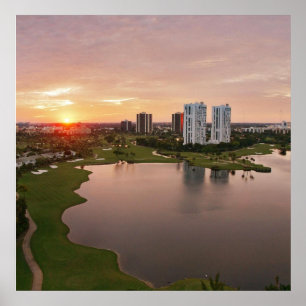 Affiches Country Club au coucher du soleil, Aventura, Flori
