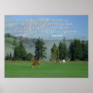 Affiches Country Scene Isaiah 41:10 Print