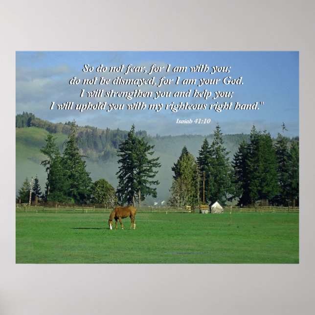 Affiches Country Scene Isaiah 41:10 Print (Devant)