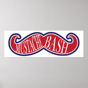 Affiches Coup de moustache - rouge, blanc et bleu