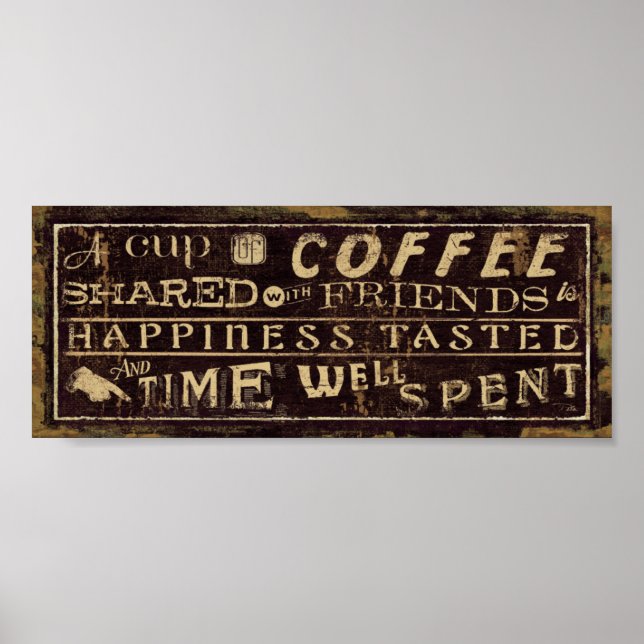 Affiches Coupe de café partagée avec des amis (Devant)