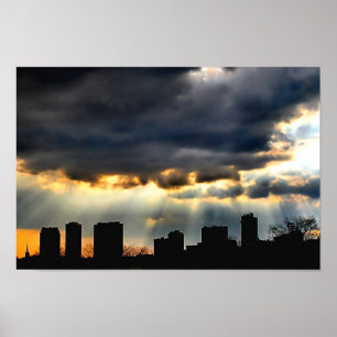 Affiches Coupe de coucher du soleil par la tempête