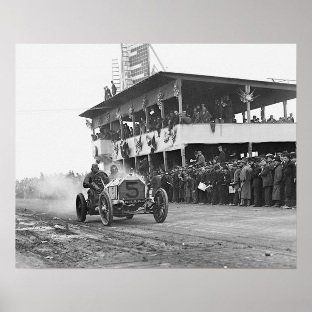 Affiches Coupe Vanderbilt de course automobile, 1908. Photo (Devant)