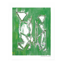 Couple d'art abstrait écologique vert moderne