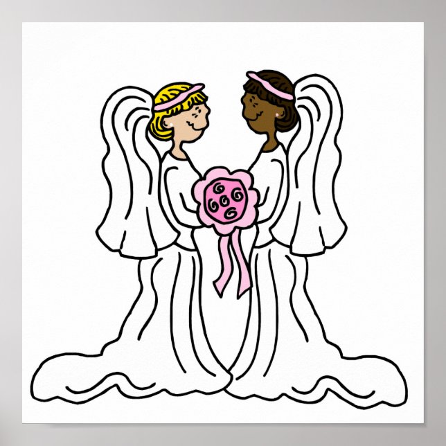 Affiches Couple interracial lesbien (Devant)