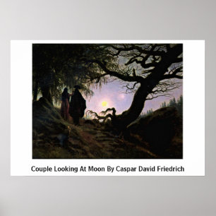 Affiches Couples regardant la lune par Caspar David