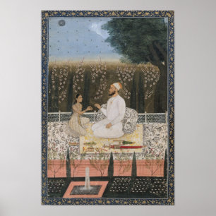 Affiches Couples sur une terrasse dans un jardin