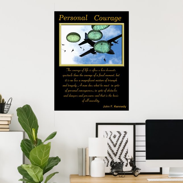 Affiches Courage personnel : Descente du ciel (Bureau à domicile)