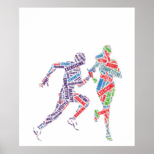 Affiches Coureur homme et fille