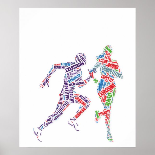Affiches Coureur homme et fille (Devant)
