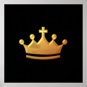 Affiches Couronne dorée "3D"