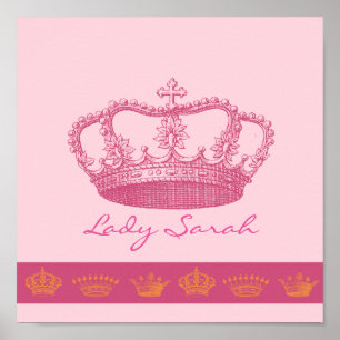 Affiches Couronne rose personnalisée