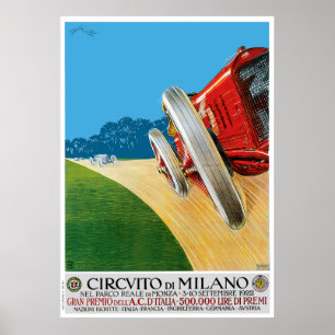 Affiches Course automobile classique de Milan 1922