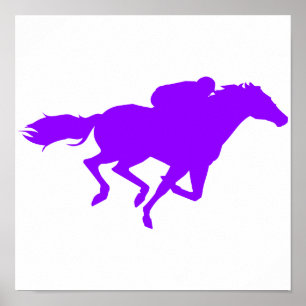 Affiches Course de chevaux pourpre violette