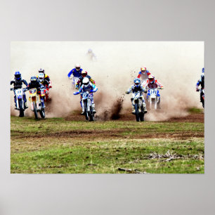 Affiches Course poussiéreuse de motocross
