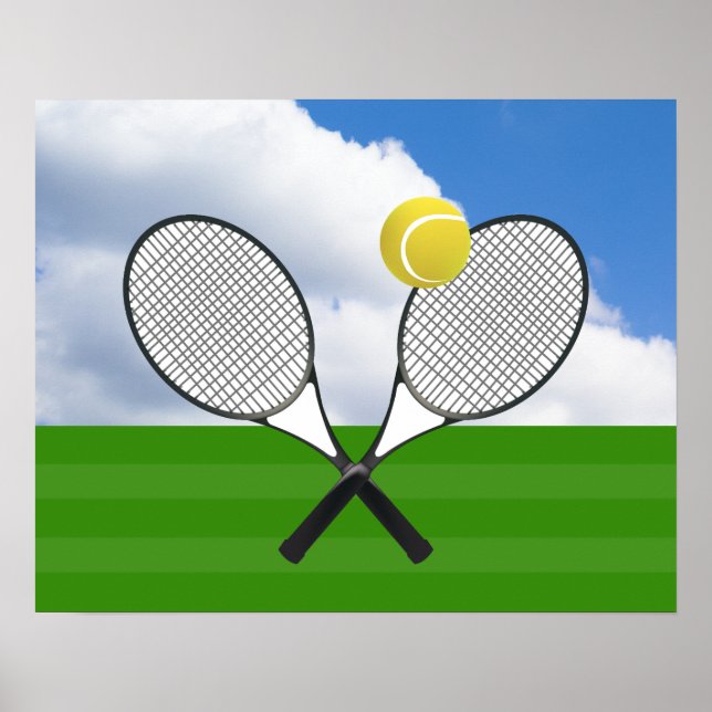 Affiches court de tennis et RACKETS DE TENNIS (Devant)