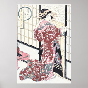 Affiches Courtesan japonais Ukiyo-e avec des ornements de c
