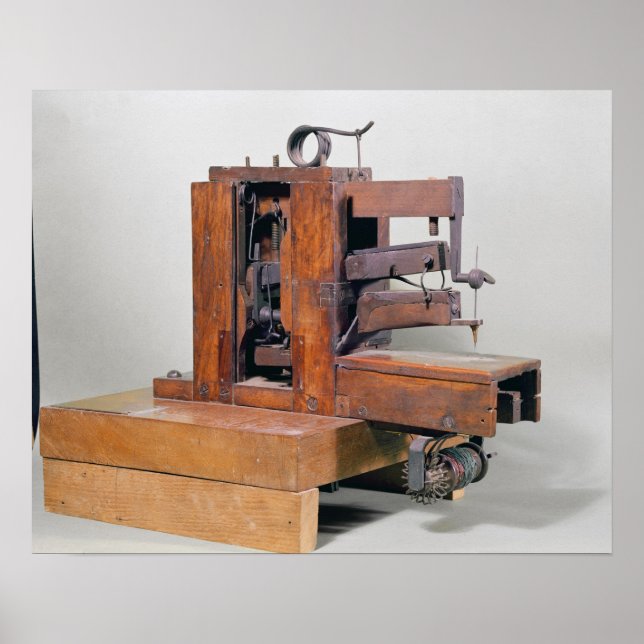 Affiches Couseuse', la première machine à coudre, 1830 (Devant)