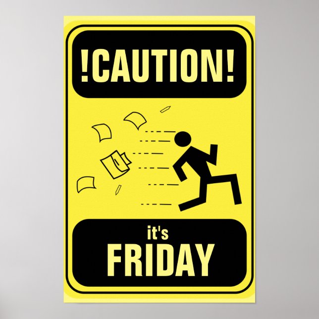 Affiches Couverture amusante du panneau de prudence (Devant)