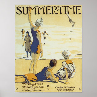 Affiches Couverture Vintage du carnet de notes d'été