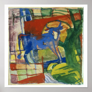 Affiches Cow bleue, 1914 (tempera sur le papier)