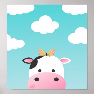 Affiches Cow & Butterfly BFFs Nursery