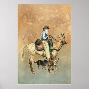 Affiches Cowboy et son Appaloosa