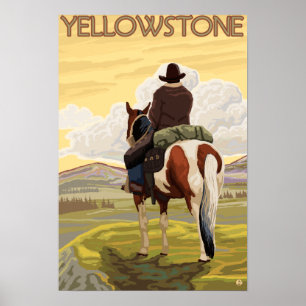 Affiches Cowboy & Horse - Parc national de Yellowstone