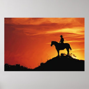 AFFICHES COWBOY SOLITAIRE SUSET