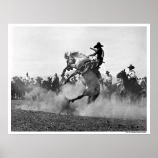 Affiches Cowboy sur un bronco cinglé