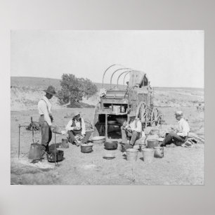Affiches Cowboys faisant Camp, 1901. Photo vintage