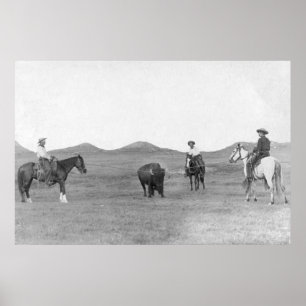 Affiches Cowboys sur des chevaux Roping la photographie de