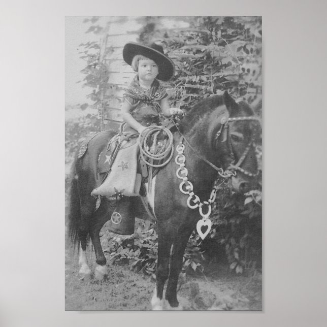 Affiches COWGIRL vintage (NOIR ET BLANC) (Devant)