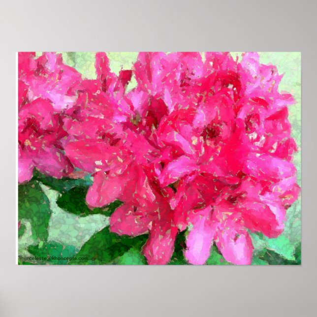 Affiches Crackle d'oeuf rosé chaud Rhododendron Abstrait (Devant)