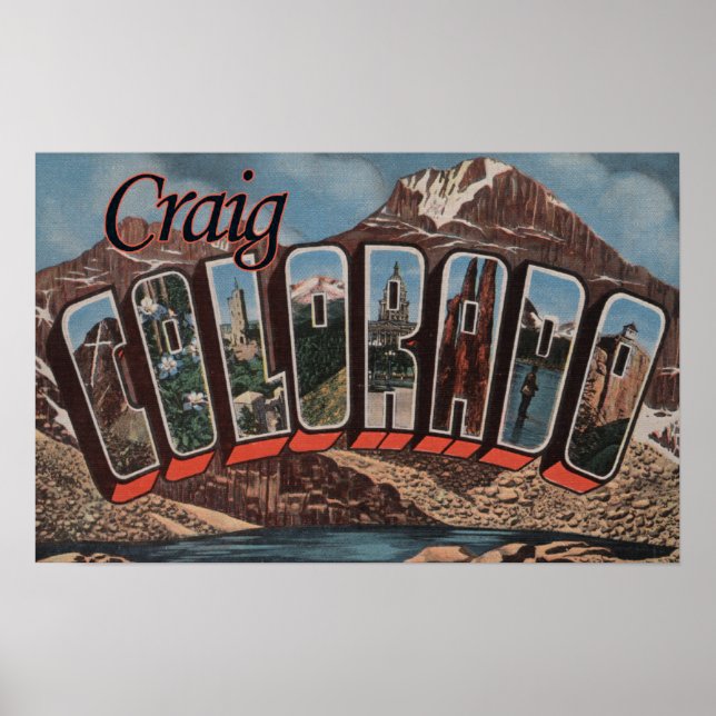 Affiches Craig, ColoradoGrandes lettres ScènesCraig, CO (Devant)