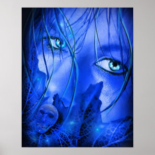 AFFICHES CRAINTE FILLE BLEUE AVEC HABIL