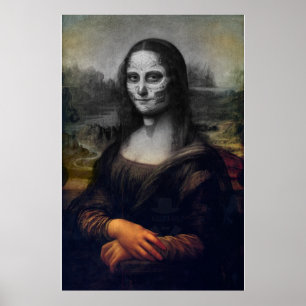 Affiches crâne à sucre mona lisa