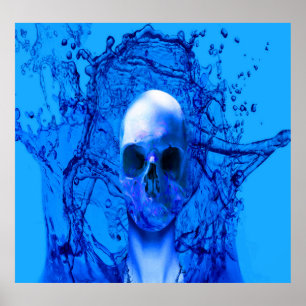 Affiches crâne bleu Alien